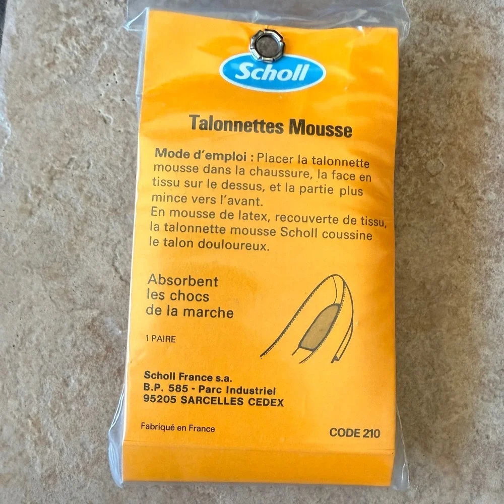 Scholl Talonnettes Mousse Heel Cushions Men's France New Vintage RARE Franc